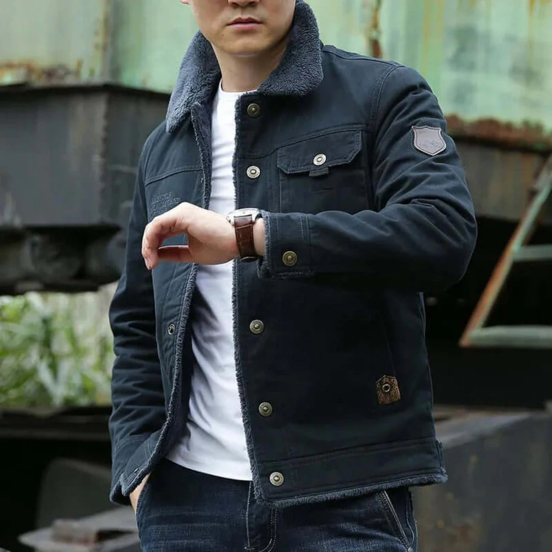 Aldric – Cotton Canvas Jacket With Fleece Lining