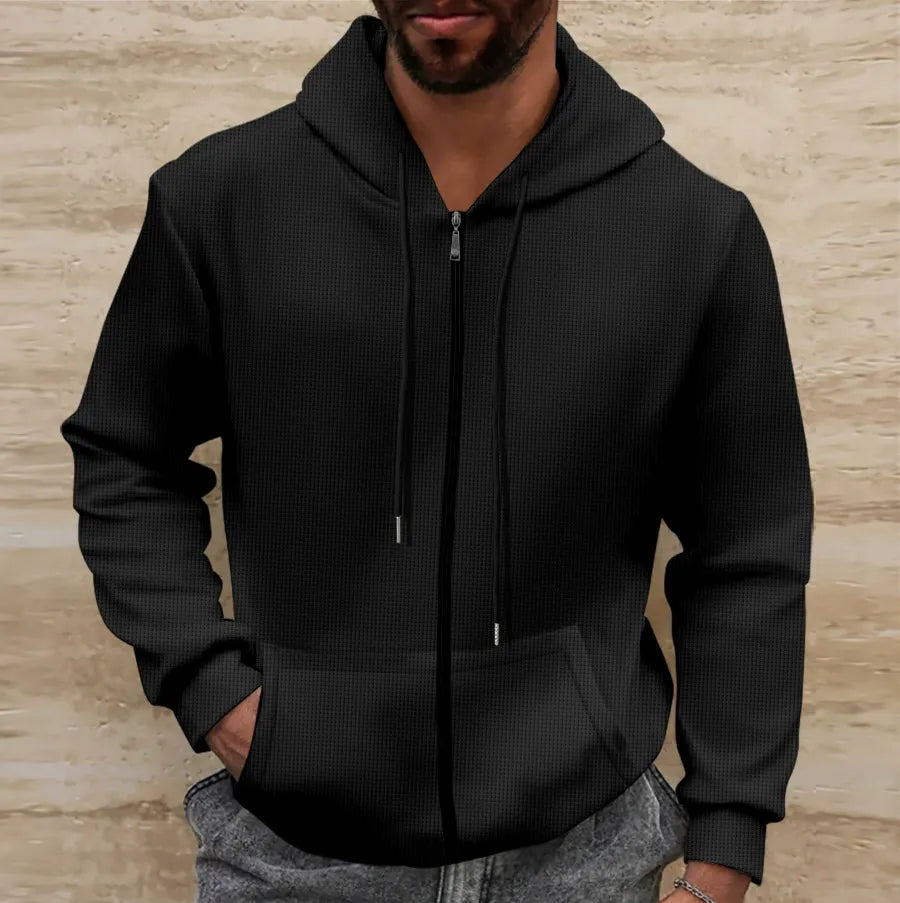 Navaro – Hooded Jacket With Waffle Texture and Full Zip