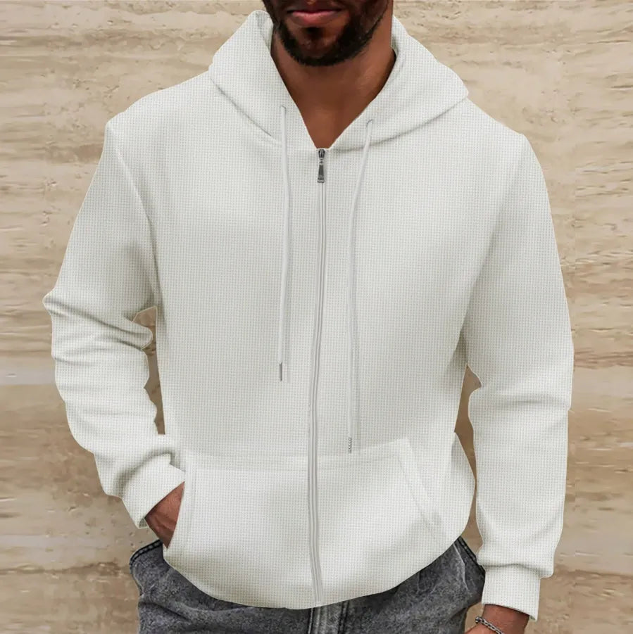 Navaro – Hooded Jacket With Waffle Texture and Full Zip