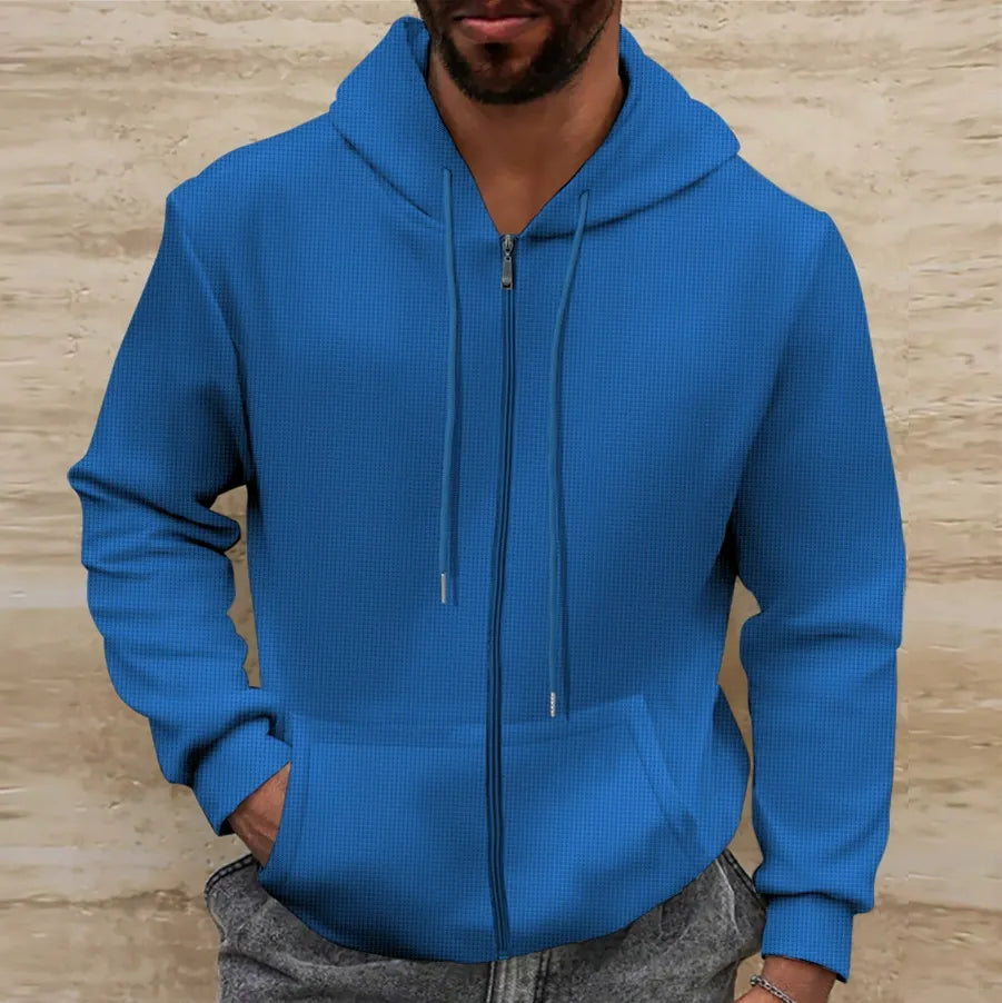 Navaro – Hooded Jacket With Waffle Texture and Full Zip