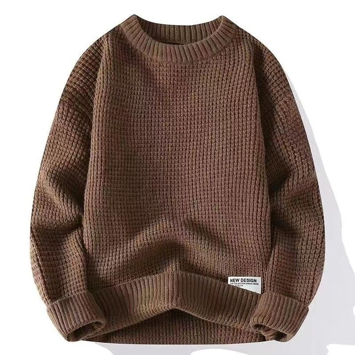 Derval – Classic Crew Neck Knitted Sweater With Ribbed Hem