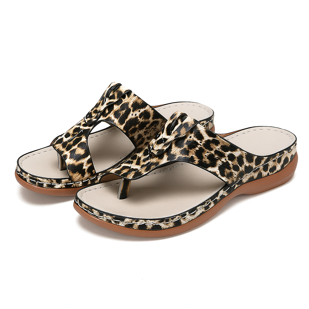 Grace – Stylish Sandals with Supportive Sole and Fashionable Leopard Print for Comfort