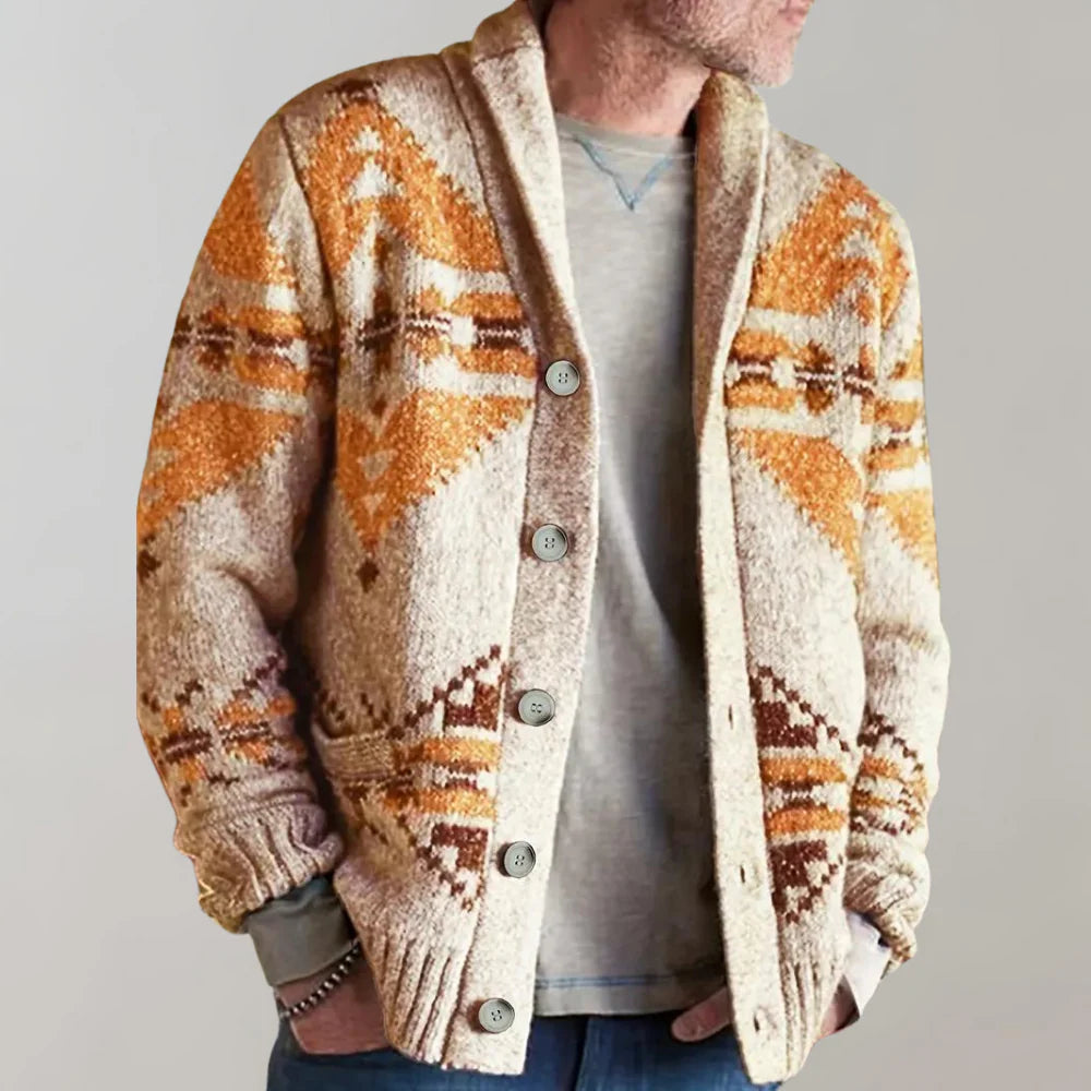 Caius – Knit Cardigan With Long Sleeves and Button Front