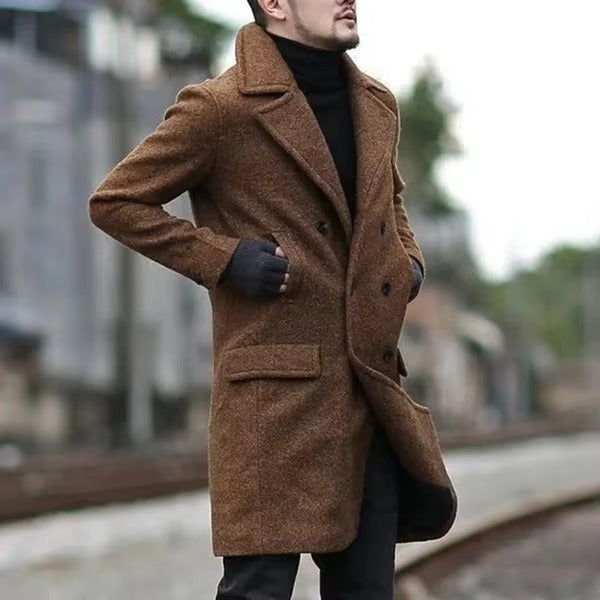 Corvan – Mid-Length Double-Breasted Wool Coat