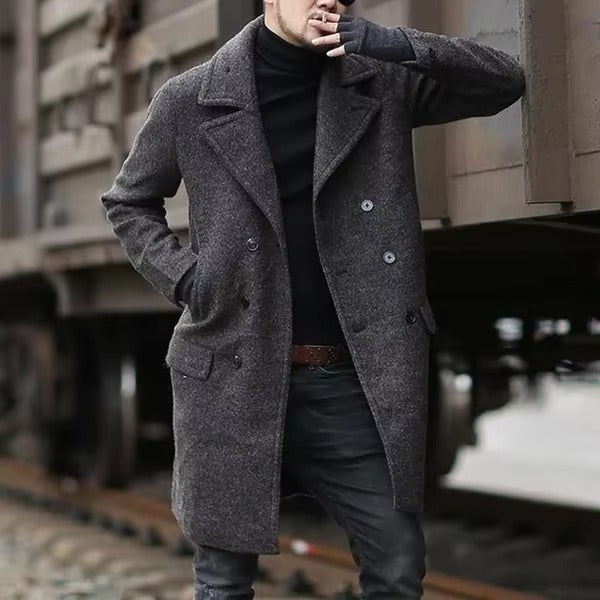 Corvan – Mid-Length Double-Breasted Wool Coat