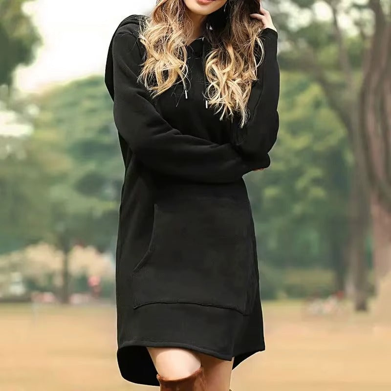 Aria – Long Hoodie With Drawstring Hood and Long Sleeves