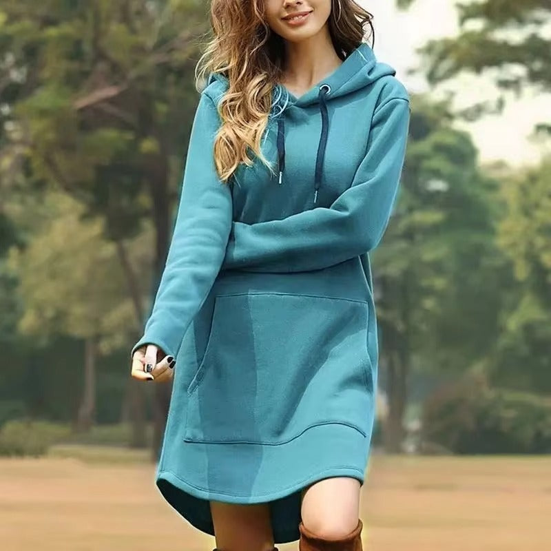 Aria – Long Hoodie With Drawstring Hood and Long Sleeves