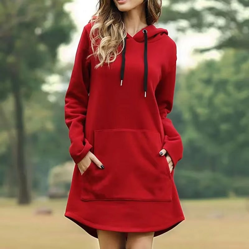 Aria – Long Hoodie With Drawstring Hood and Long Sleeves